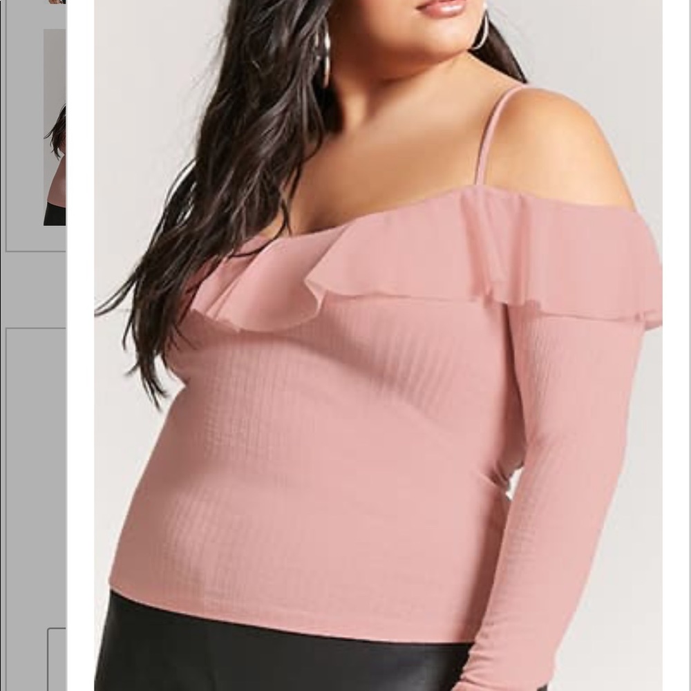Plus size open shoulder top